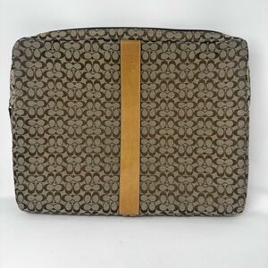 Coach Signature C Jacquard Zip Around Laptop Case